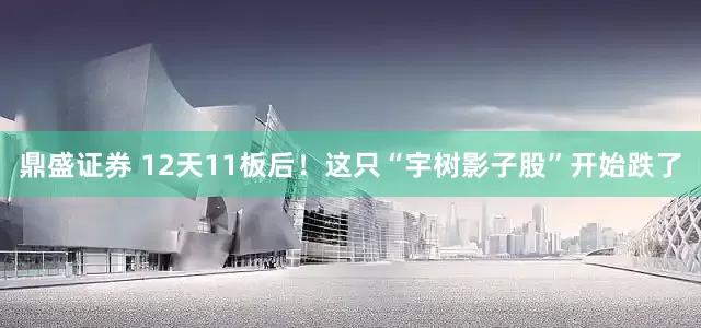 鼎盛证券 12天11板后！这只“宇树影子股”开始跌了